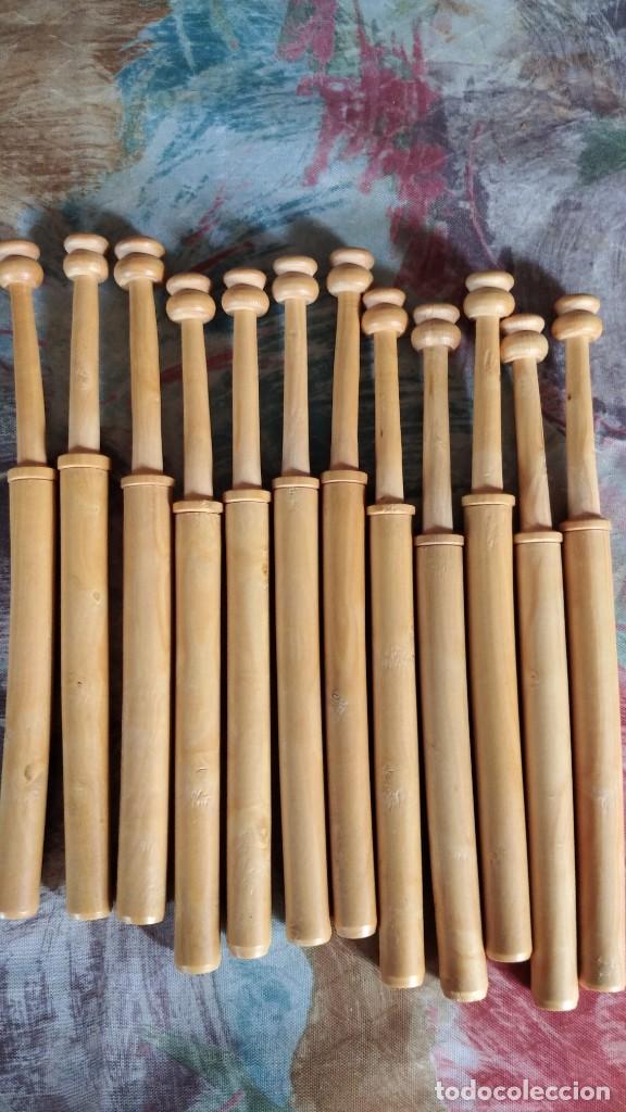 conjunto de 12 bolillos de madera - Compra venta en todocoleccion