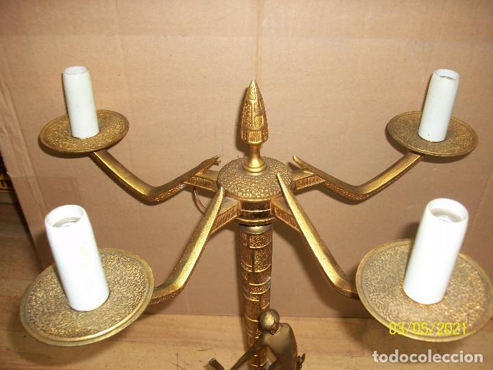 Antig&uuml;edades: ANTIGUA LAMPARA DE BRONCE DE 4 LUCES - Foto 3