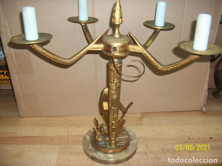 Antig&uuml;edades: ANTIGUA LAMPARA DE BRONCE DE 4 LUCES - Foto 4