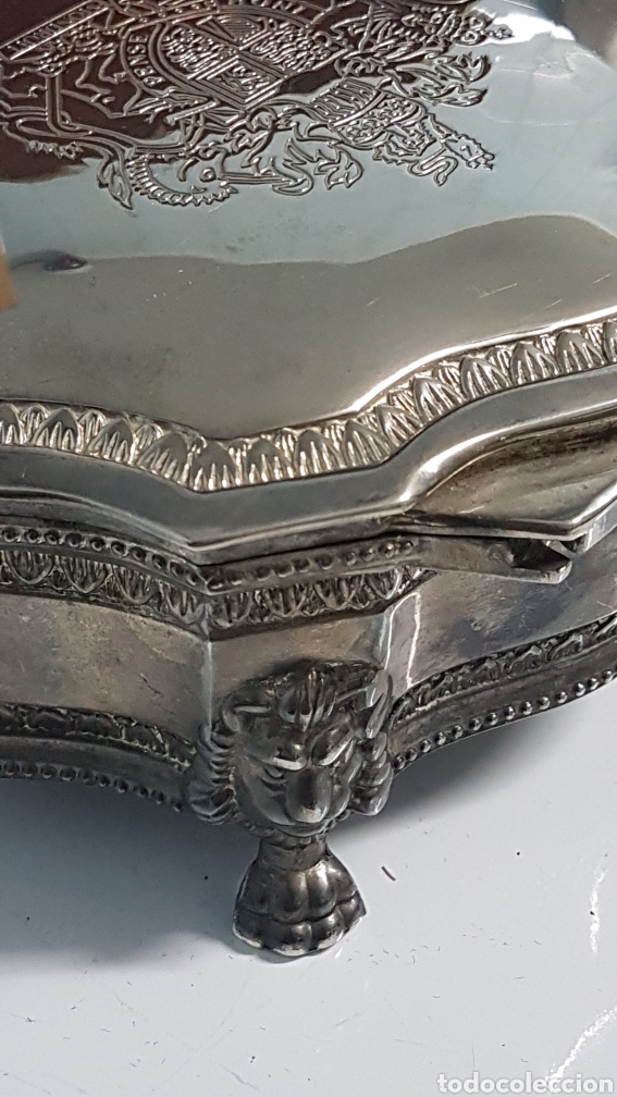 Antig&uuml;edades: CAJA JOYERO ALPACA CHAPADA PLATA. - Foto 10