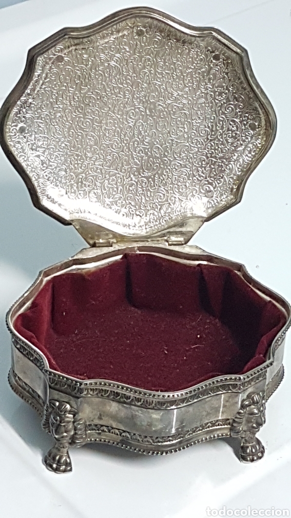 Antig&uuml;edades: CAJA JOYERO ALPACA CHAPADA PLATA. - Foto 4