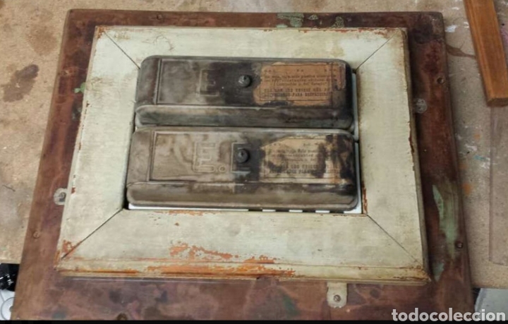 Antiguidades: antigua caja fusibles 125v de pared y de porcelana vintage industrial decorar pared