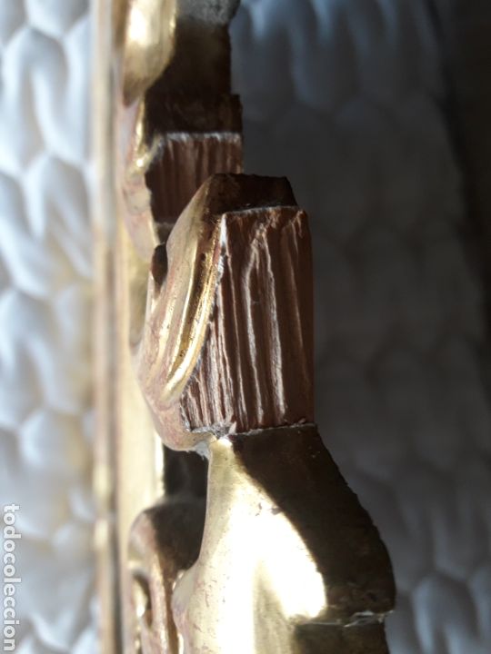 Antig&uuml;edades: Antiguo espejo cornucopia de madera y pan de oro - Foto 8