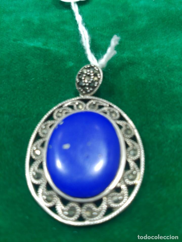 Antig&uuml;edades: colgante plata y piedra + - Foto 1