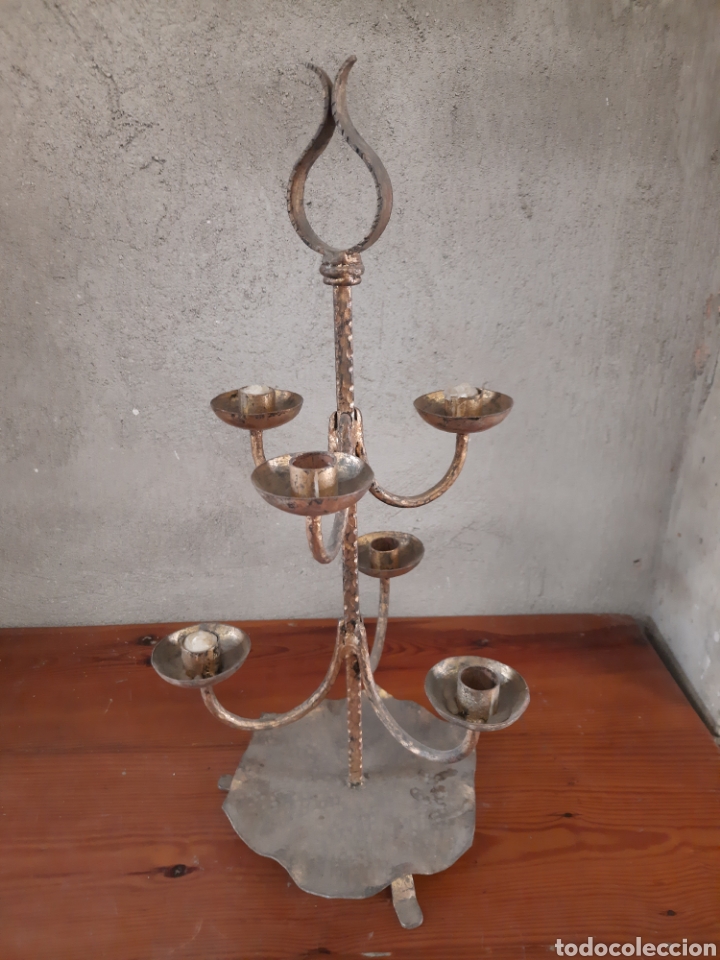 Antig&uuml;edades: Candelabro dorado - Foto 3