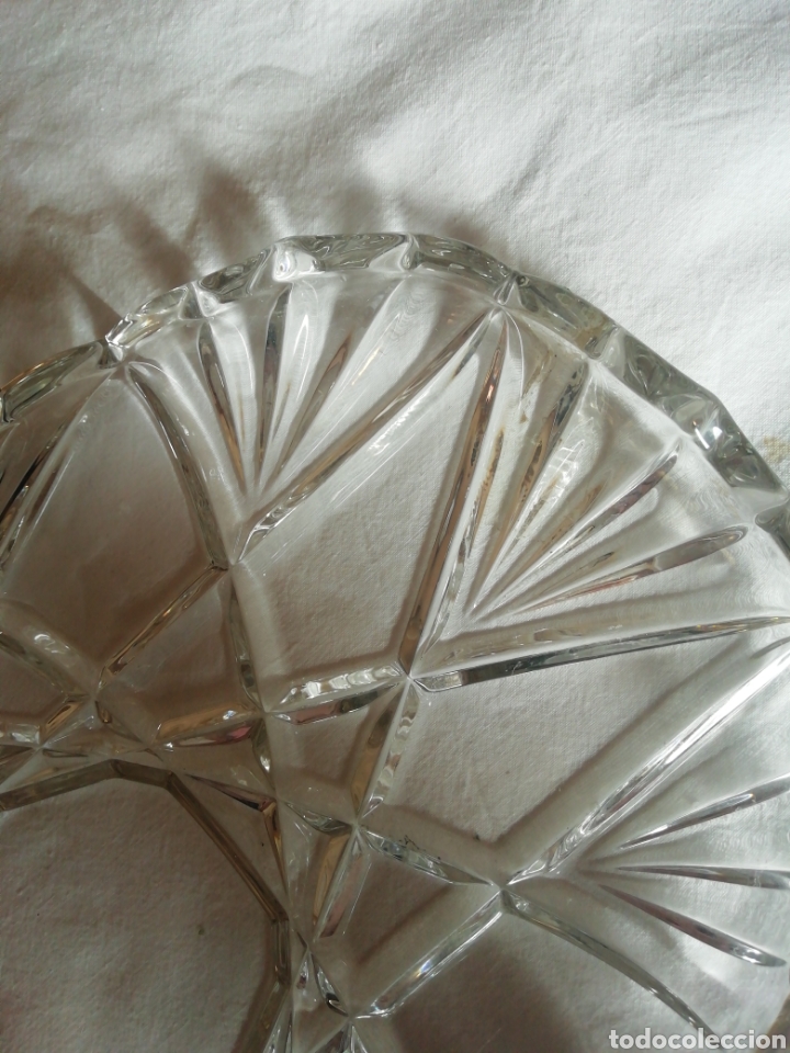 Antig&uuml;edades: Bandeja de cristal tallado - Foto 2