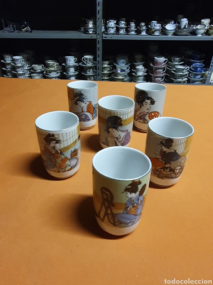 Antig&uuml;edades: Conjunto de 6 vasos de Porcelana - Foto 1