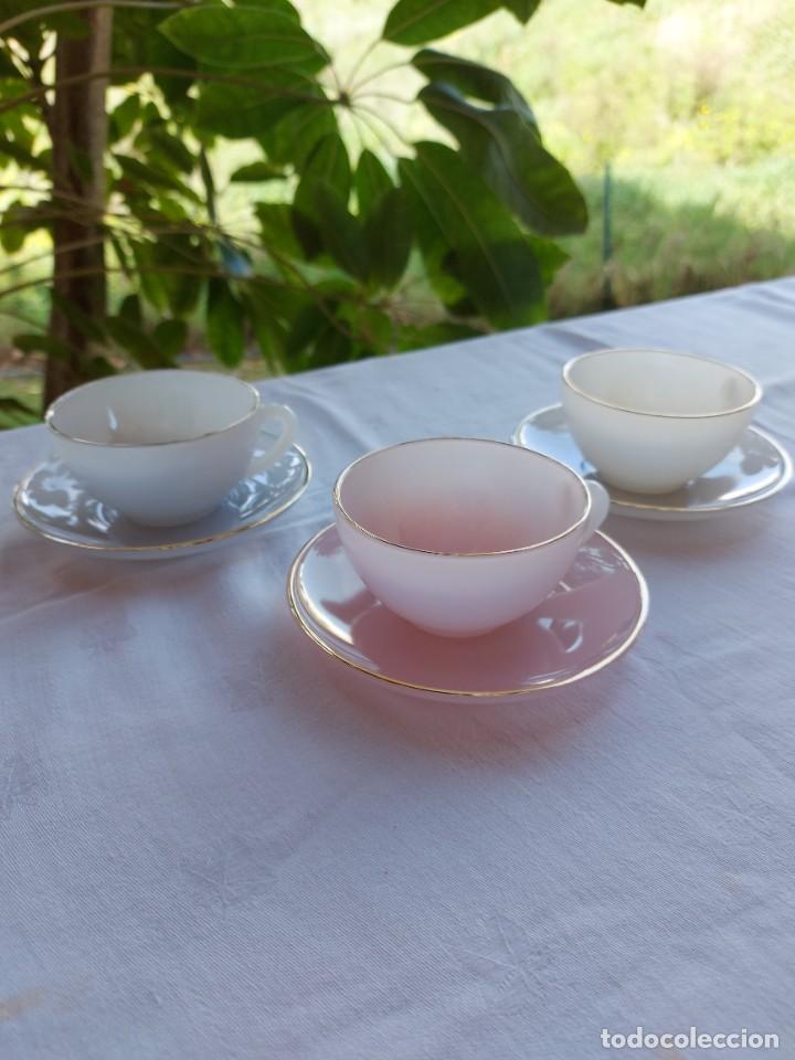 Antig&uuml;edades: LOTE DE 3 TAZAS CON PLATO - Foto 1