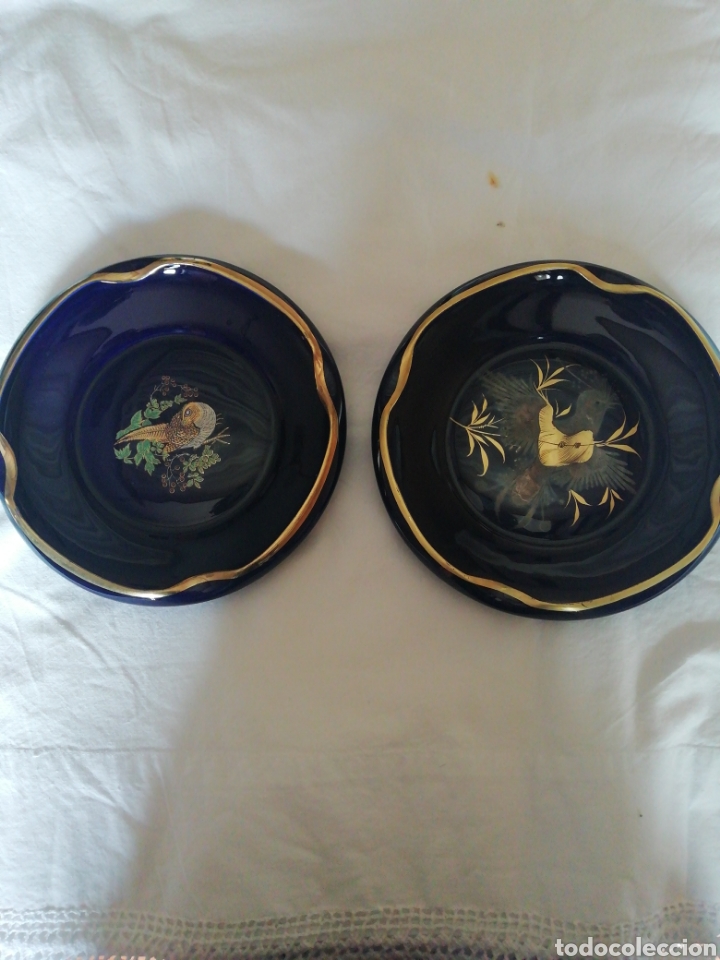 Antig&uuml;edades: Cuencos porcelana cobalto y oro - Foto 1