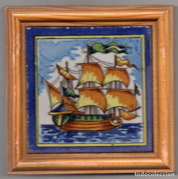 Antig&uuml;edades: Azulejo de barco. Enmarcado - Foto 1