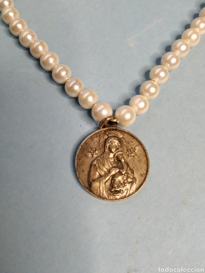 Antig&uuml;edades: COLLAR DE PERLAS CON MEDALLA ( 0097 ) - Foto 6