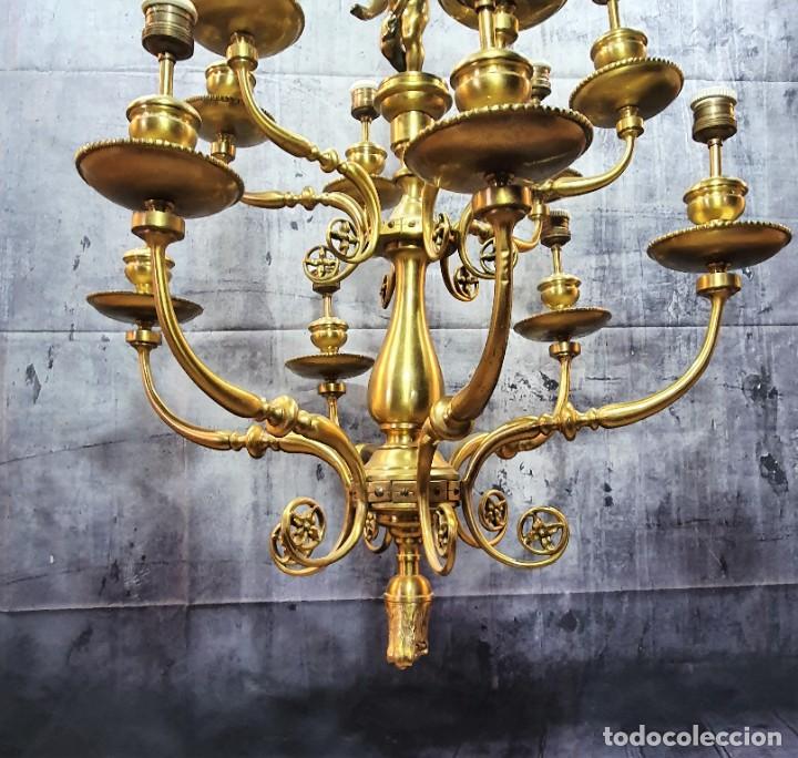 Antig&uuml;edades: ANTIGUA LAMPARA DE BRONCE - Foto 4