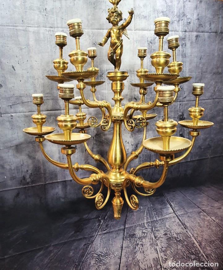 Antig&uuml;edades: ANTIGUA LAMPARA DE BRONCE - Foto 5