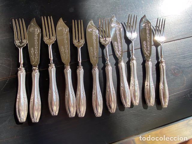 Antiguidades: LOTE DE CUBIERTOS PLATA INGLESA SHEFFIELD DE PESCADO