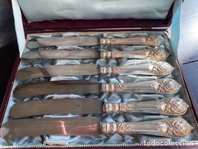 Antig&uuml;edades: CAJA DE CUCHILLOS PLATA INGLESA - Foto 2