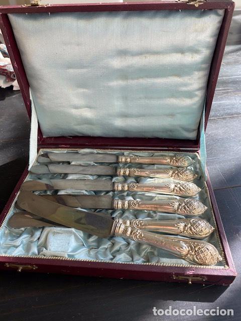 Antig&uuml;edades: CAJA DE CUCHILLOS PLATA INGLESA - Foto 5