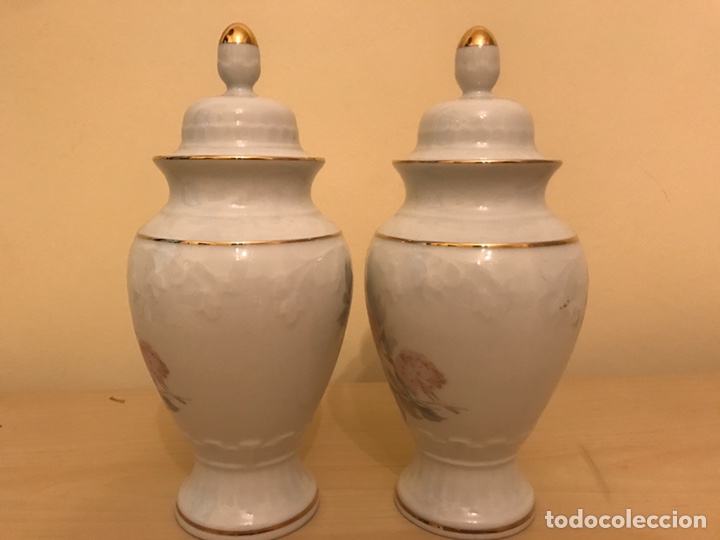 Antig&uuml;edades: Pareja jarrones porcelana - Foto 2