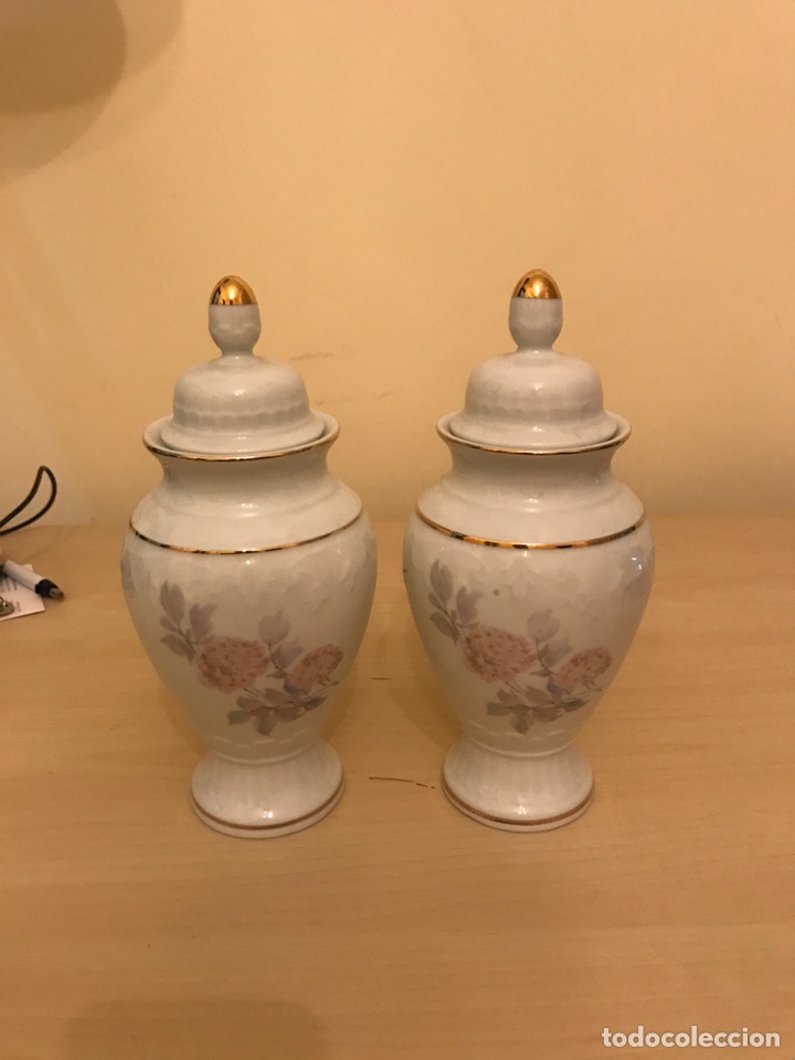 Antig&uuml;edades: Pareja jarrones porcelana - Foto 3