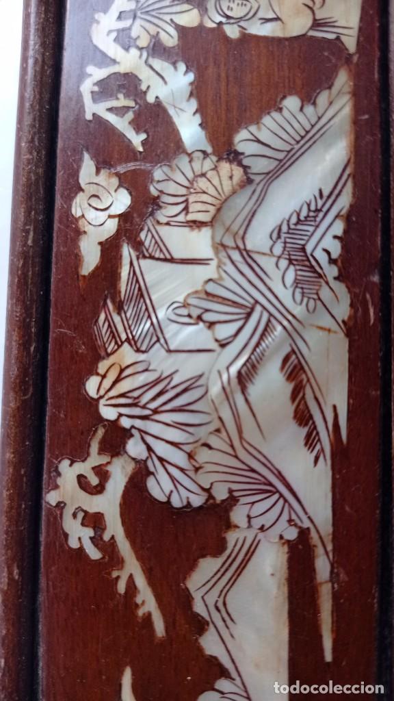 Antigüedades: Caja plumier. Vietnam. Madera con incrustaciones de nacar. 18 x 6 cm - Foto 7 - 247310015