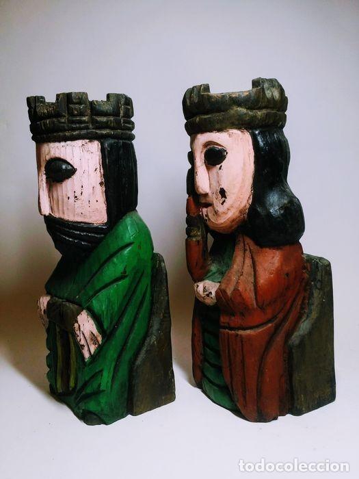 Antig&uuml;edades: Sujetalibros madera policromada - Foto 6