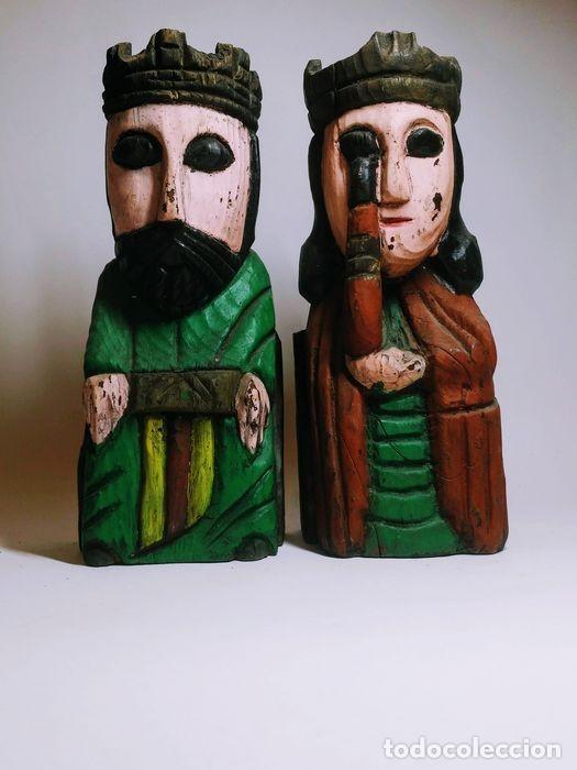 Antig&uuml;edades: Sujetalibros madera policromada - Foto 8