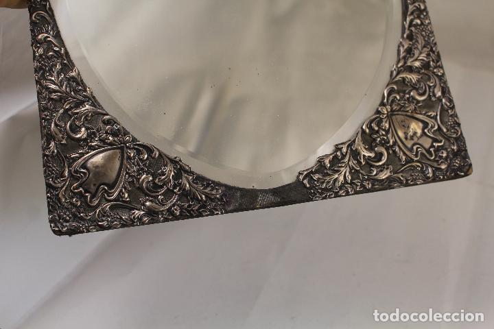Antig&uuml;edades: espejo antiguo en plata de ley 925 - Foto 15