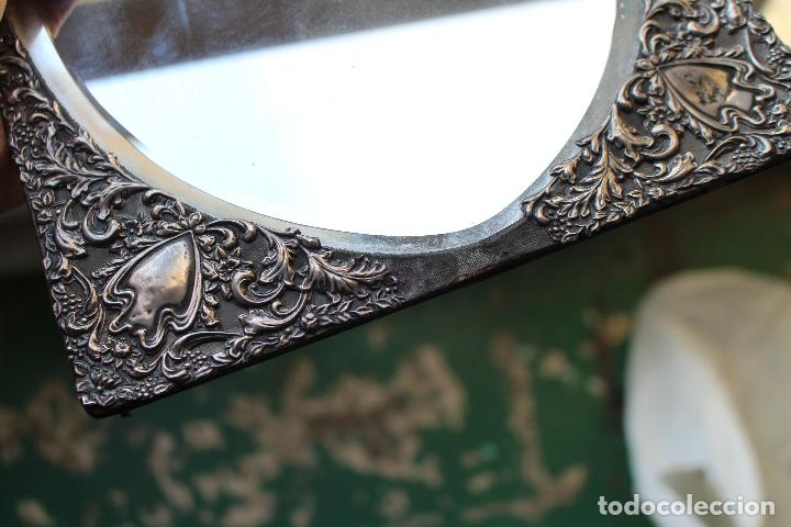 Antig&uuml;edades: espejo antiguo en plata de ley 925 - Foto 18