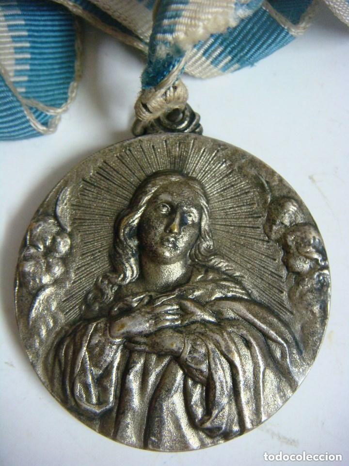 Antig&uuml;edades: MEDALLA CON SU CORDON DE LA IMACULADA - Foto 2
