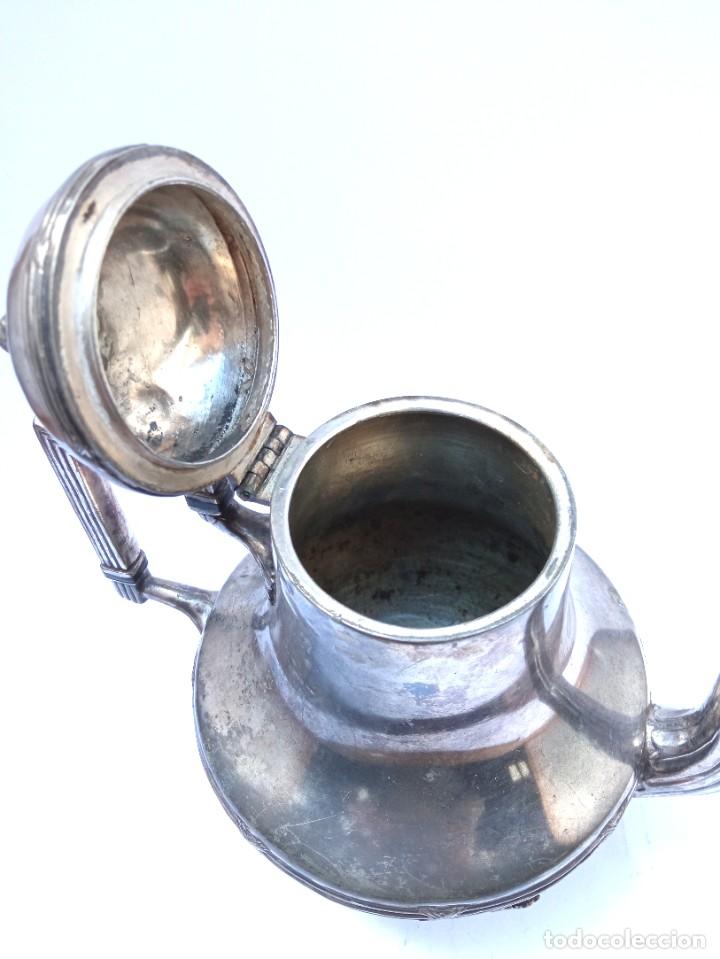 Antig&uuml;edades: Tetera art d&eacute;co de peltre ba&ntilde;ada en plata - Foto 5