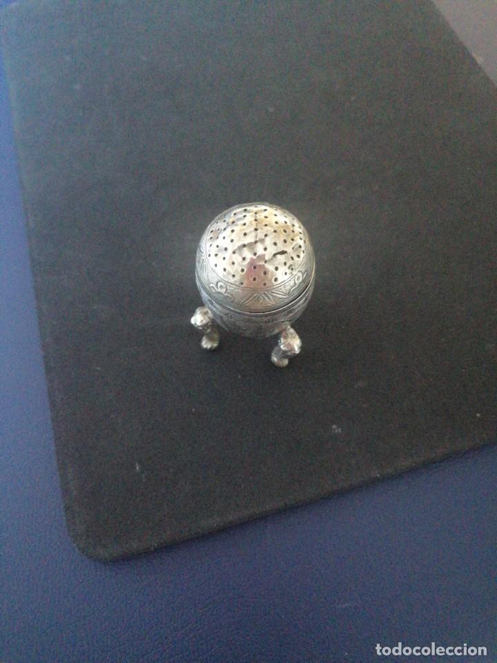 Antig&uuml;edades: Salero antiguo plata - Foto 3