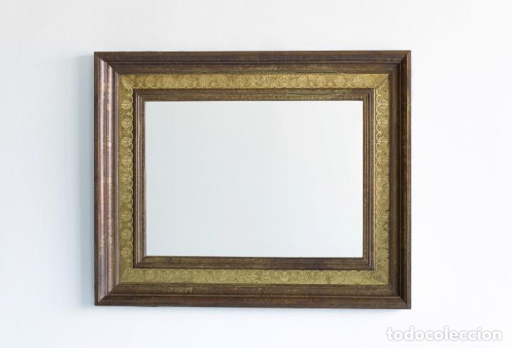 Antig&uuml;edades: ESPEJO RECTANGULAR LAT&Oacute;N - Foto 1