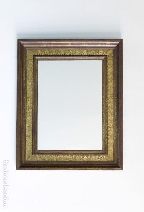Antig&uuml;edades: ESPEJO RECTANGULAR LAT&Oacute;N - Foto 2