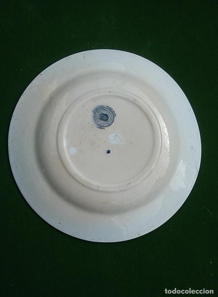 Antig&uuml;edades: PLATO ANTIGUO DE CERAMICA DE SANDEMAN MACDOUGALL JAVA MARCA REGISTRADA 23 CMS. DE DIAMETRO - Foto 3