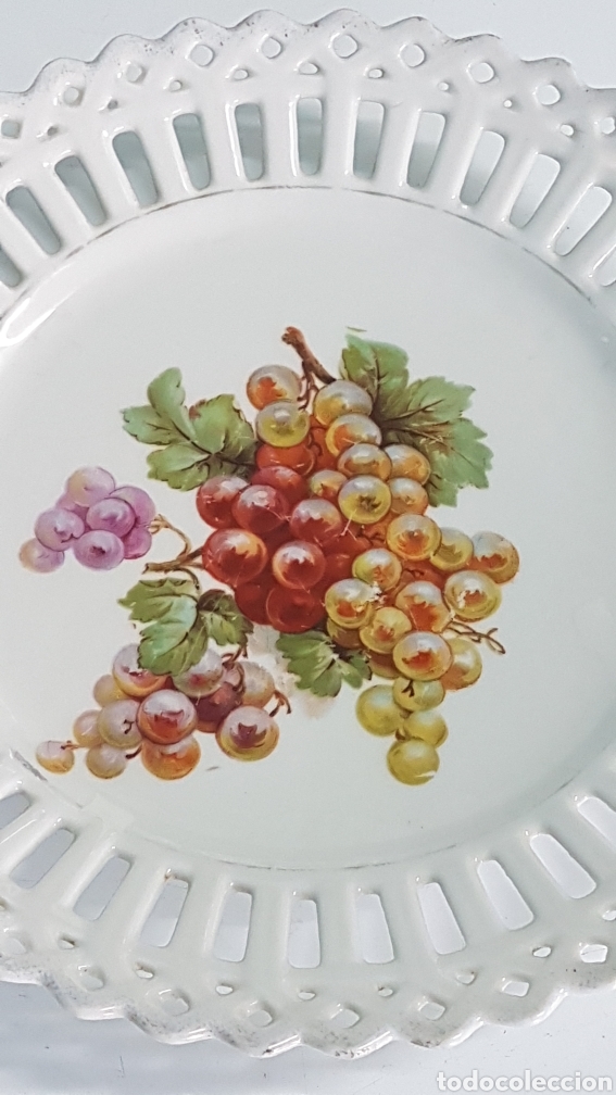 Antig&uuml;edades: PLATO PORCELANA CON ENCAJES - Foto 2