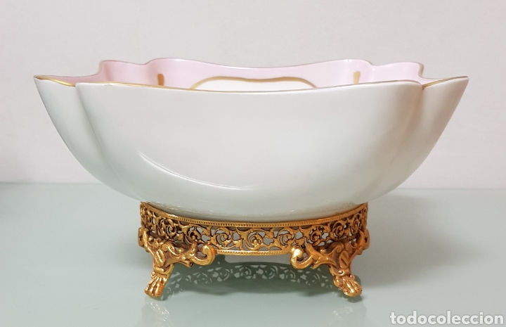 Antig&uuml;edades: CUENCO CON BASE DE LIMOGES CON INCRUSTACIONES DE ORO - Foto 2