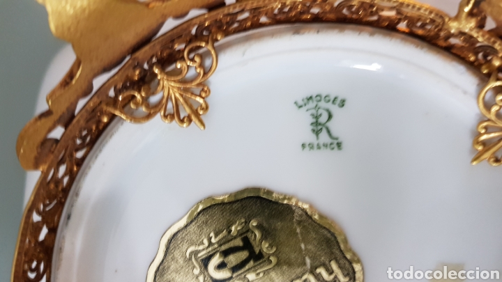 Antig&uuml;edades: CUENCO CON BASE DE LIMOGES CON INCRUSTACIONES DE ORO - Foto 4