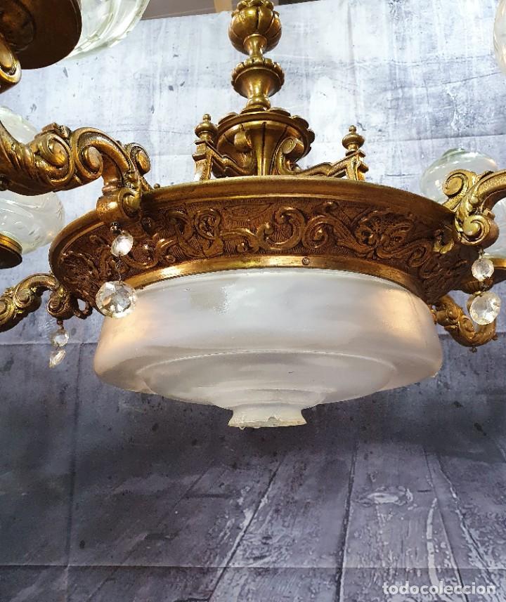 Antig&uuml;edades: LAMPARA DE BRONCE MACIZO - Foto 6