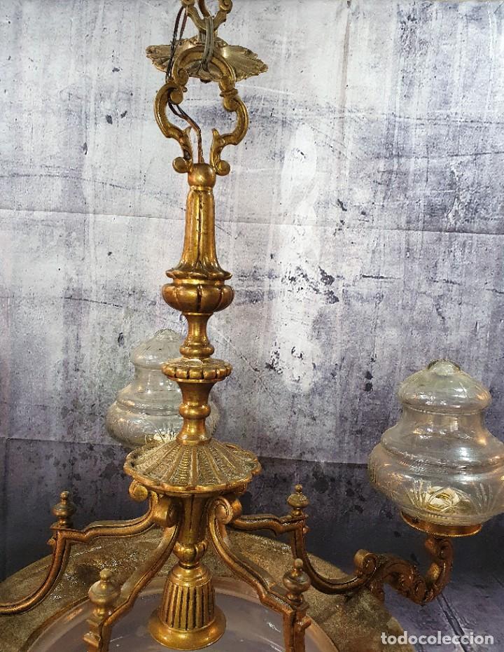 Antig&uuml;edades: LAMPARA DE BRONCE MACIZO - Foto 9