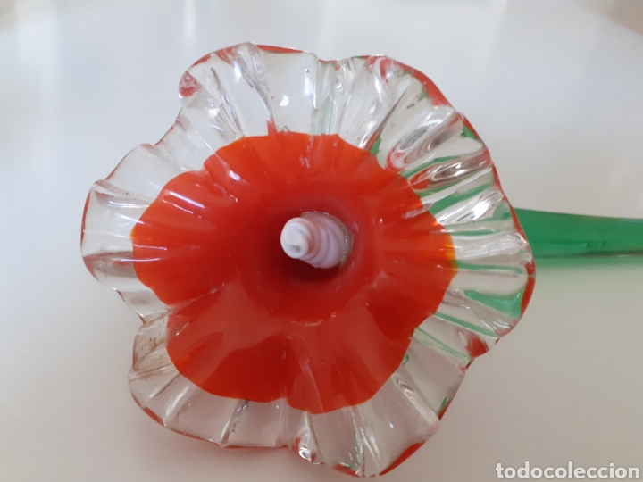 Antig&uuml;edades: Conjunto de jarr&oacute;n y flor en cristal de Murano - Foto 7