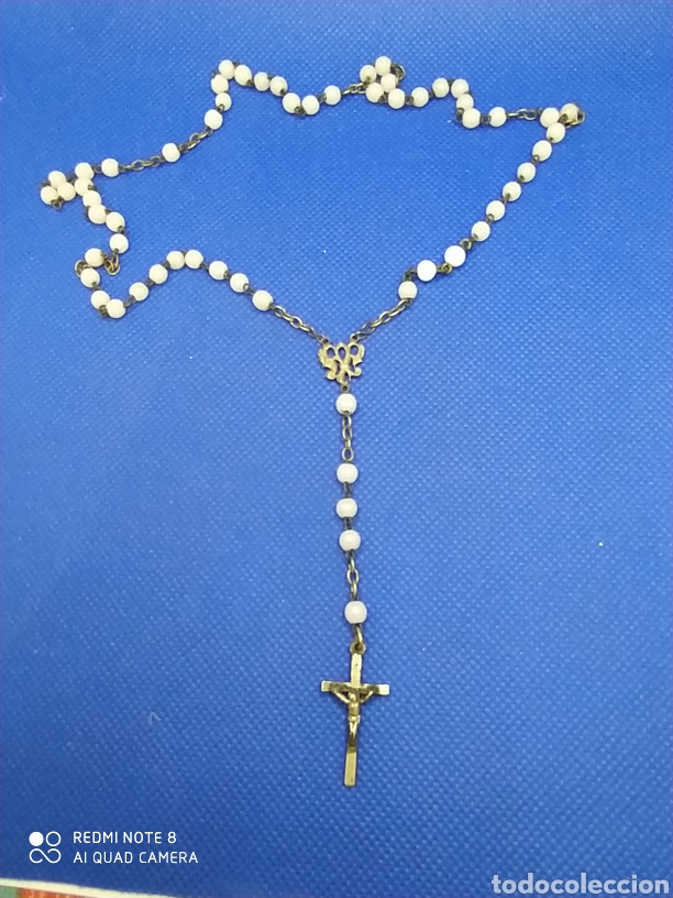 Antig&uuml;edades: Antiguo Rosario blanco. 345cm - Foto 1