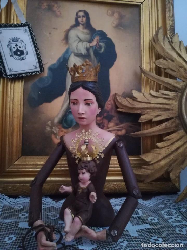 Antig&uuml;edades: Virgen candelero vestir - Foto 4