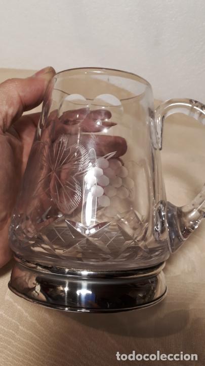 Antig&uuml;edades: Jarra de cerveza en cristal y plata - Foto 3