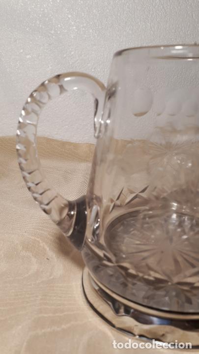 Antig&uuml;edades: Jarra de cerveza en cristal y plata - Foto 4