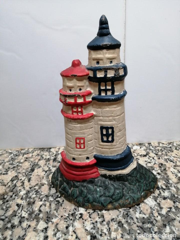 Antiquit&auml;ten: ANTIGUO FARO DE PUERTO METALICO ALTO 25 CM