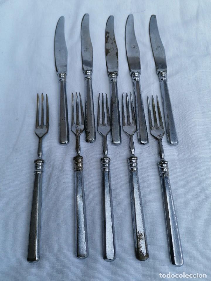 Antig&uuml;edades: Antiguos cubiertos plateados A. H de postre - Foto 1