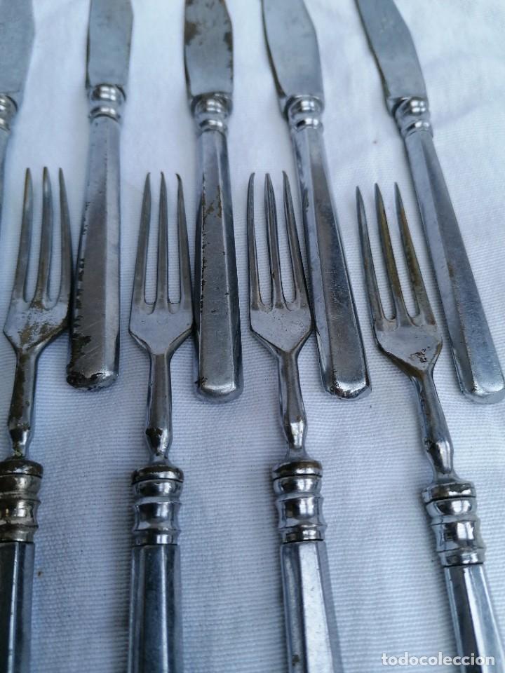 Antig&uuml;edades: Antiguos cubiertos plateados A. H de postre - Foto 3