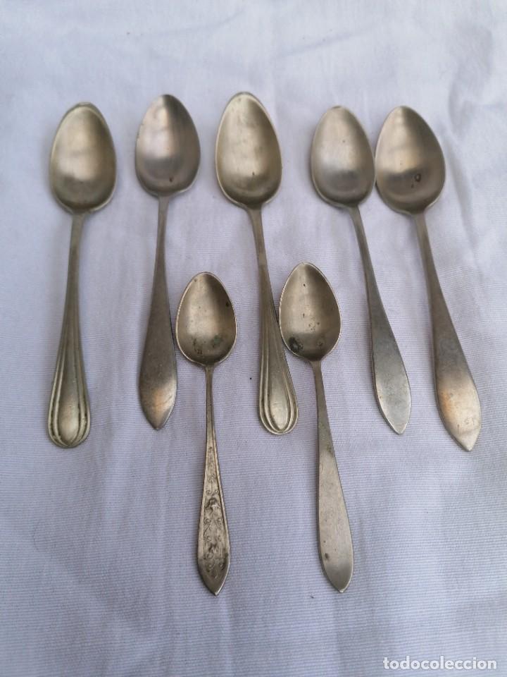 Antig&uuml;edades: Lote de 7cucharitas postre y cafe - Foto 1