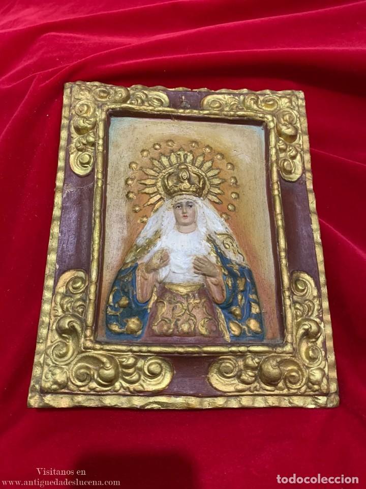 Antig&uuml;edades: RELIEVE VIRGEN DE PALIO PINTADA A MANO - Foto 1