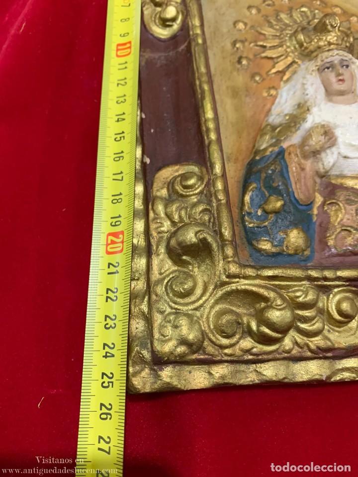 Antig&uuml;edades: RELIEVE VIRGEN DE PALIO PINTADA A MANO - Foto 4