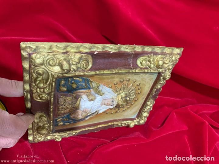 Antig&uuml;edades: RELIEVE VIRGEN DE PALIO PINTADA A MANO - Foto 7